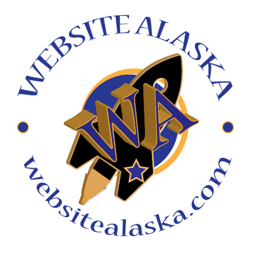 Website Alaska Logo showing a rocket, earth and text.