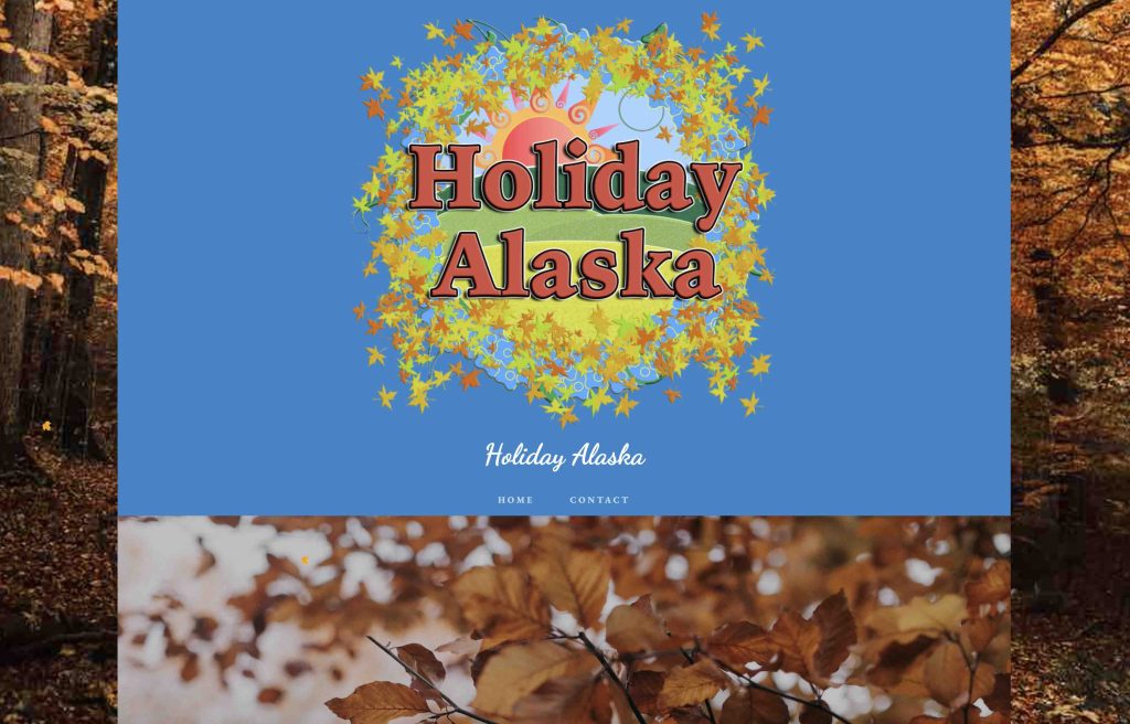 Website screen capture of Holiday Alaska, bringing you events happening in Alaska.